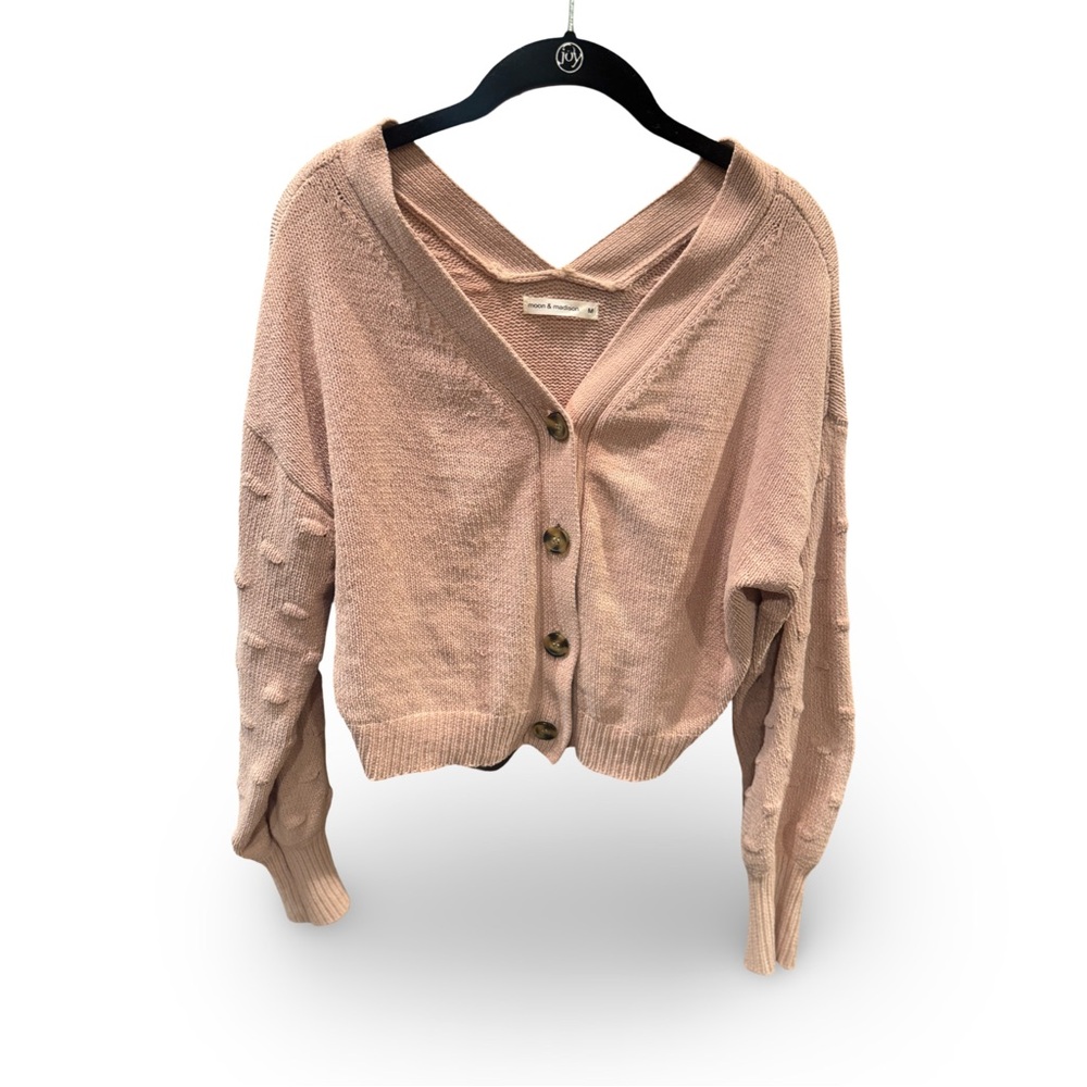 moon & madison Blush Button-Up Cardigan